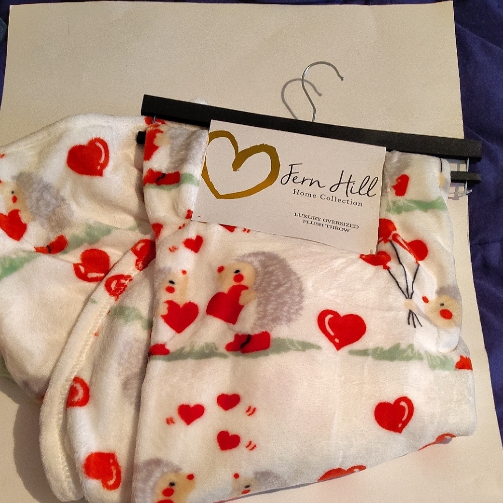 Fern Hill Heart and Hedgehog Blanket